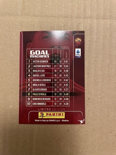 Paulo Dybala AS Roma - Panini Calciatori Goal Machine Card 2023/24 Ltd Edition - 第 2/2 張圖片