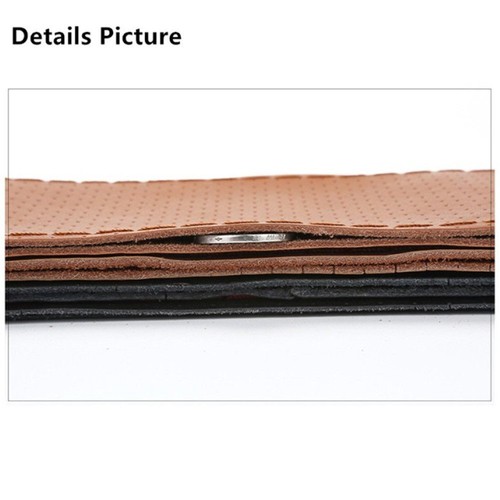 Black 15" 38cm Genuine Leather Auto Car Steering Wheel Cover Neddle&Thread DIY - Bild 6 von 7