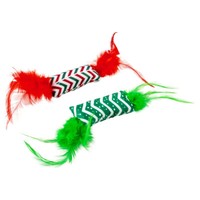 Duvo+ Katzenspielzeug Xmas Silky Federn 2 StüCk 31 Cm PlüSch Mit Katzenminze