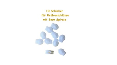 Slider Bed Linen Zipper 10 Pieces Spiral 3Mm Ohne Grip Plate