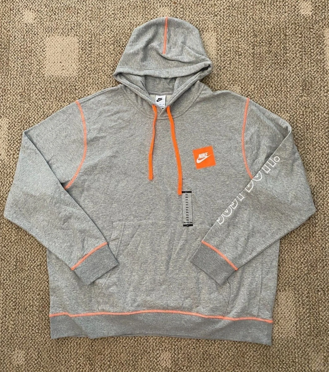 Grey and online orange nike hoodie