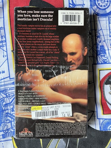 Dracula's Last Rites (Horror VHS, 1993) Sealed - Picture 2 of 7