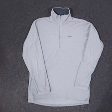Vintage Patagonia Capilene Fleece Jacket Mens Medium Gray 1/4 Zip Made In USA