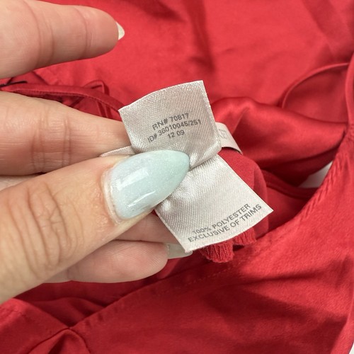 Vestido Lencería Negligee Rojo Satinado Victorias Secret Tirantes Finos Espalda Talla M - Imagen 9 de 10