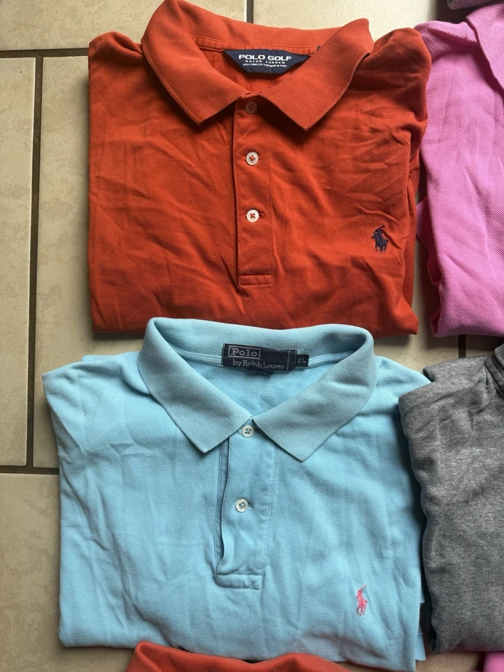 Men’s Solid Polo Ralph Lauren, Izod, Chaps, American Eagle Shirts Size XL Bundle - Image 4 of 4