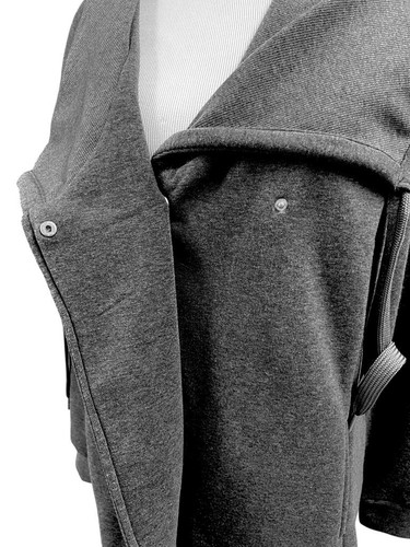 Bagatelle Draped Jacket Sz Med Gray Relaxed Fit Optional Hood Pockets New w/Tag - Picture 13 of 20