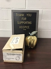 1997 Michael Healy Golden Delicious Apple Door Bronze Knocker 6" H NEW In Box