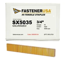 3/4" LEG x 7/32" CROWN 18GA GALV STAPLES 5,000ct | SX5035-34