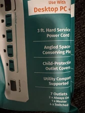 Simply Conserve 7 Outlet Advanced Power Strip Energy Saving 125 VAC 15A