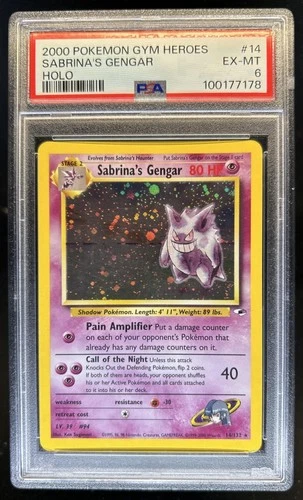 2000 Pokemon Gym Heroes Sabrina's Gengar Holo #14/132 PSA 6