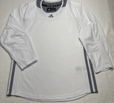Adidas Boys Blank White adiTeam Hockey Jersey Youth LG / XL HN3370 $55