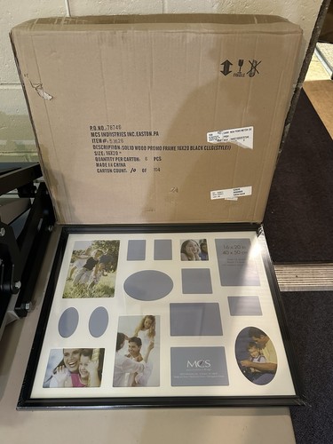 Case Of 6 MCS 16x20 Photo Frames With Photo Mats To Hold 15 Photos. Black Frame - 第 1/4 張圖片