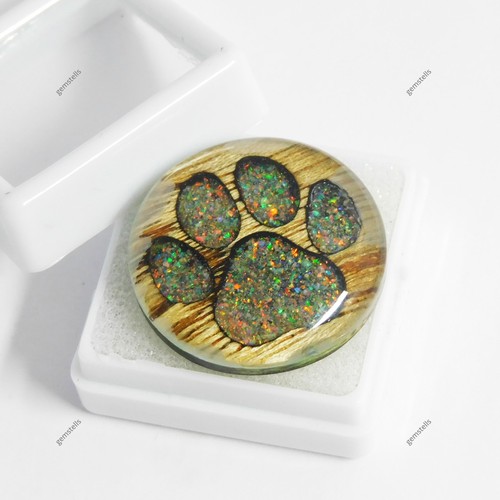 A++ Quality Multi-Color Doublet Opal 26 Ct Round Ring Size Verified Natural Gems