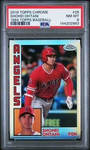 2019 Topps Chrome Shohei Ohtani #25 1984 Topps Baseball PSA 8 🔥