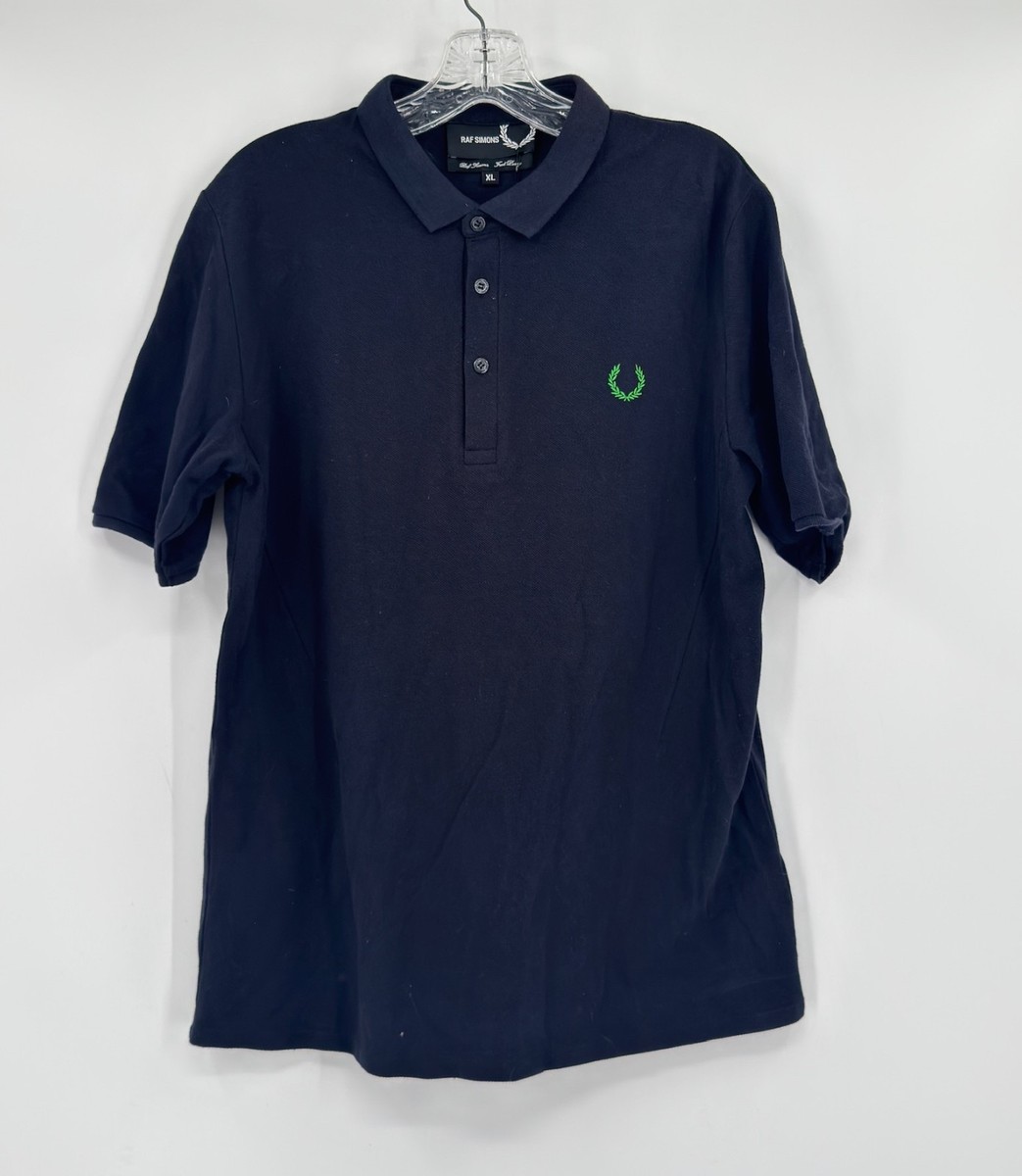 RAF SIMONS Fred Perry ネイビー ポロシャツ L RAF SIMONS × Fred Perry ポロシャツ ネイビー 42