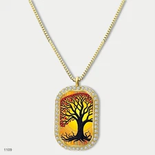 Stunning Tree Of Life Pendant Necklace Chain Picture Dog Tag Chain Gift Design S