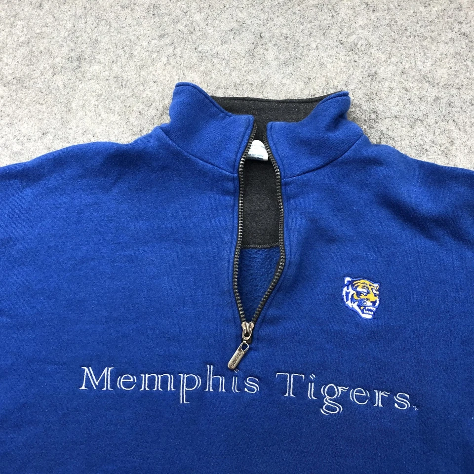 Vintage Memphis Tigers Sweatshirt Mens XL Pullover Quarter Zip Soffe - Image 4 of 4
