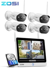 ZOSI 8CH 2K WiFi6 Outdoor Security Camera System Two Way Audio Night Vision 1TB