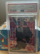 2019-20 Panini Mosaic Pink Camo Prizm #299 Stephen Curry Warriors PSA 10🔥🔥🔥🔥