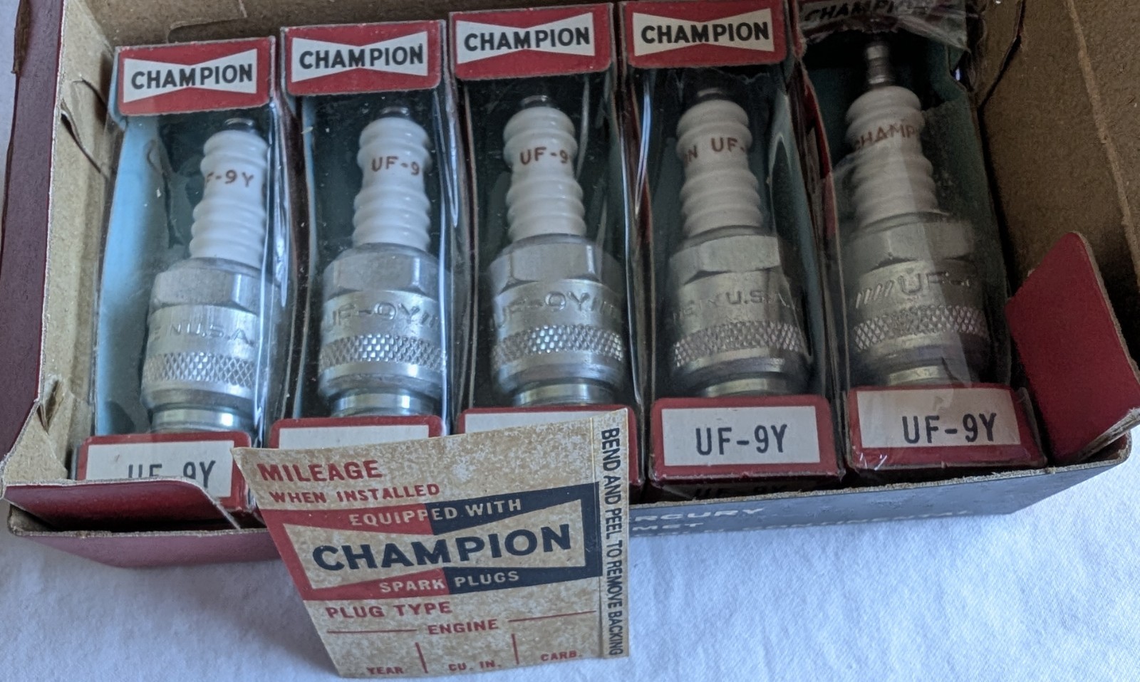 Genuine Champion RF-9Y Spark Plugs OrigionalBox of 5 Qty  Ignition