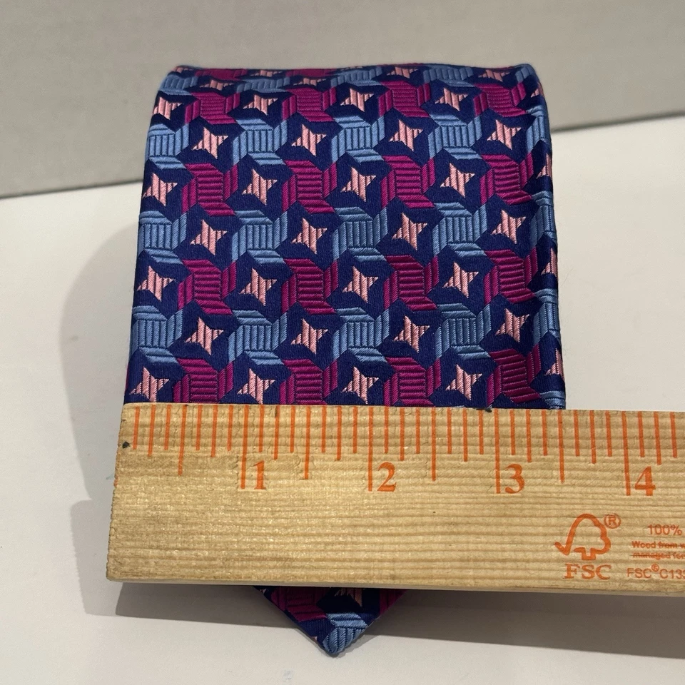 DUCHAMP London DL роскошь галстук галстук галстуки мужской унисекс шелк розовый синий геометрический - Изображение 3 из 4