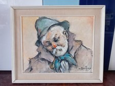 quadro ad olio su tela Giorgio Zennaro -Venezia- ritratto - volto