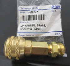 Drager Hansen Brass Quick Air Socket Disconnect Coupling NIOS Airline Respirator