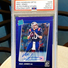 💥/50!💥 Mac Jones - ROOKIE - 2021 Panini Donruss Optic Auto - Purple Stars /50