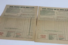 VTG Lot of 2  Sears Roebuck & Co. Order Blank Form 1940s Collectible Ephemera