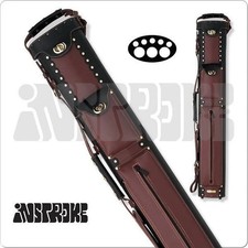 INSTROKE 3X5 POOL CUE CASE BLACK  BROWN LEATHER BUILT SOLID NEW FREE SHIPPING