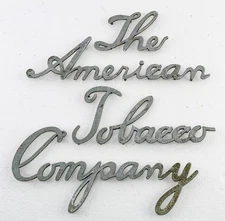 The American Tobacco Company Advertisement Sign • Vintage MCM Chrome Cast Metal