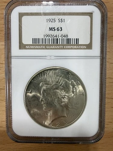 1925 $1 MS63 Peace Dollar NGC Silver