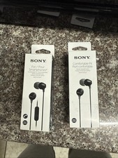 Sony Wired Earbuds with Mic for Smartphones Pack Of 2 Used Item 