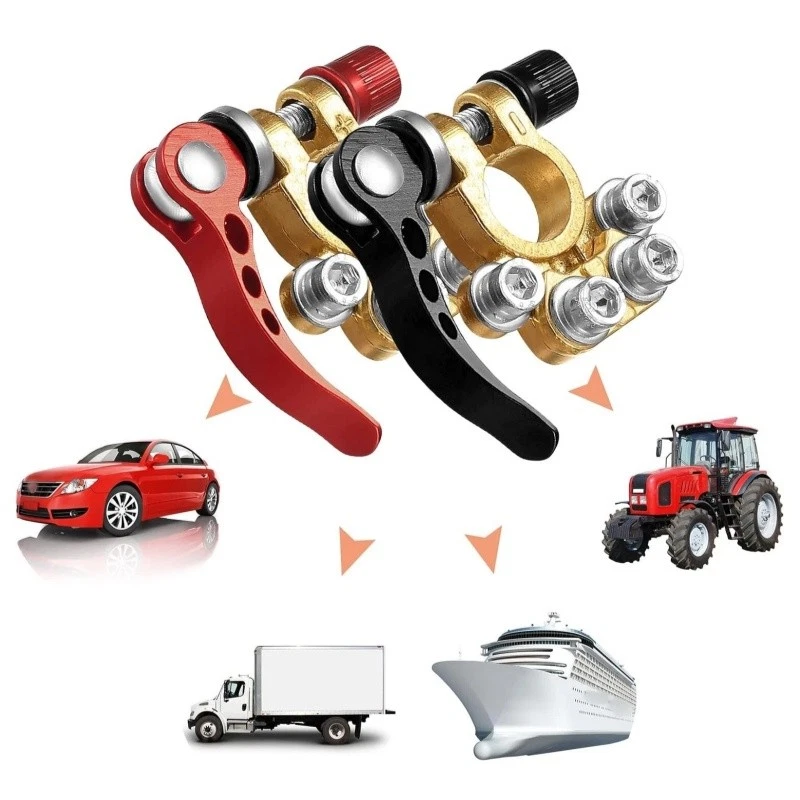 Conectores terminales de batería de coche de 4 vías 2 piezas desconexión rápida universales Foto 2 de 4