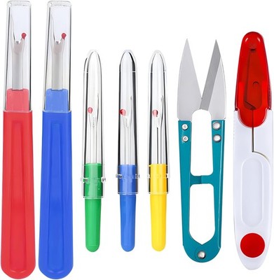 7pcs Seam Ripper and Thread Remover Kit for Sewing, 2 Big 3 Small Stitch Ripp...