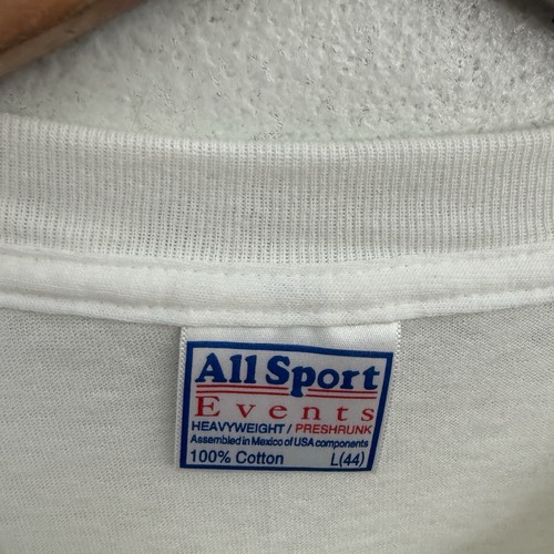 Vintage Single Stitch All Sport Wolf  White T-Shirt Mens Large Native American - Picture 3 of 12