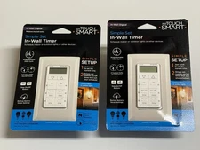 LOT 2! myTouchSmart Indoor In-Wall Simple Set Digital Timer Programmable White