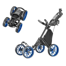 CaddyCruiser ONE V8 4 Wheel Golf Push Cart - Lightweight Aluminum Foldable Ca...