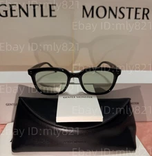 GentleMonster Days Day 01(K) Sunglasses Black Frame Green Lenses
