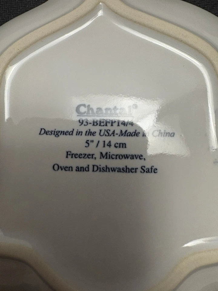 "4 platos de aperitivo/postre en forma de campana Chantal - Borgoña, blanco, verde 5"" - en muy buena condición" Foto 4 de 4