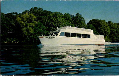 Vintage Postcard Walworth II Boat Lake Geneva Wisconsin Scenic Water