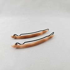 Vintage Goody Hair Clasp Clip Barrette Pair 2.5 Pink Tortoise Art Deco Style