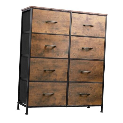 Fabric Dresser for Bedroom, Tall Dresser with 8 Drawers, Storage Tower with