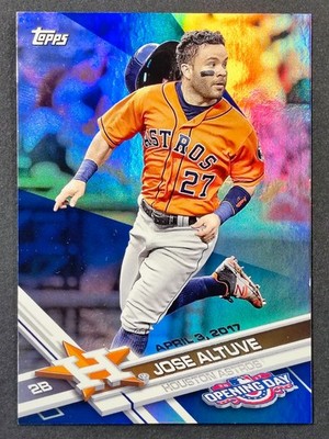 2017 Topps Opening Day Blue Foil Parallel #87 Jose Altuve Houston Astros