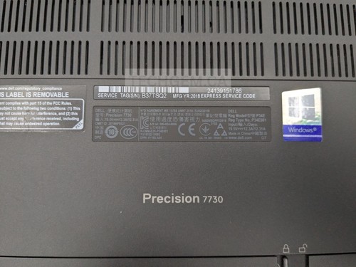 Dell Precision 7730 17.3" Intel Xeon E-2186M 16GB 256GB SSD Windows 11 Pro - 第 11/11 張圖片