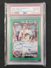 2024 Topps Chrome Logofractor Noelvi Marte Green Refractor Auto /99 PSA 10 RC