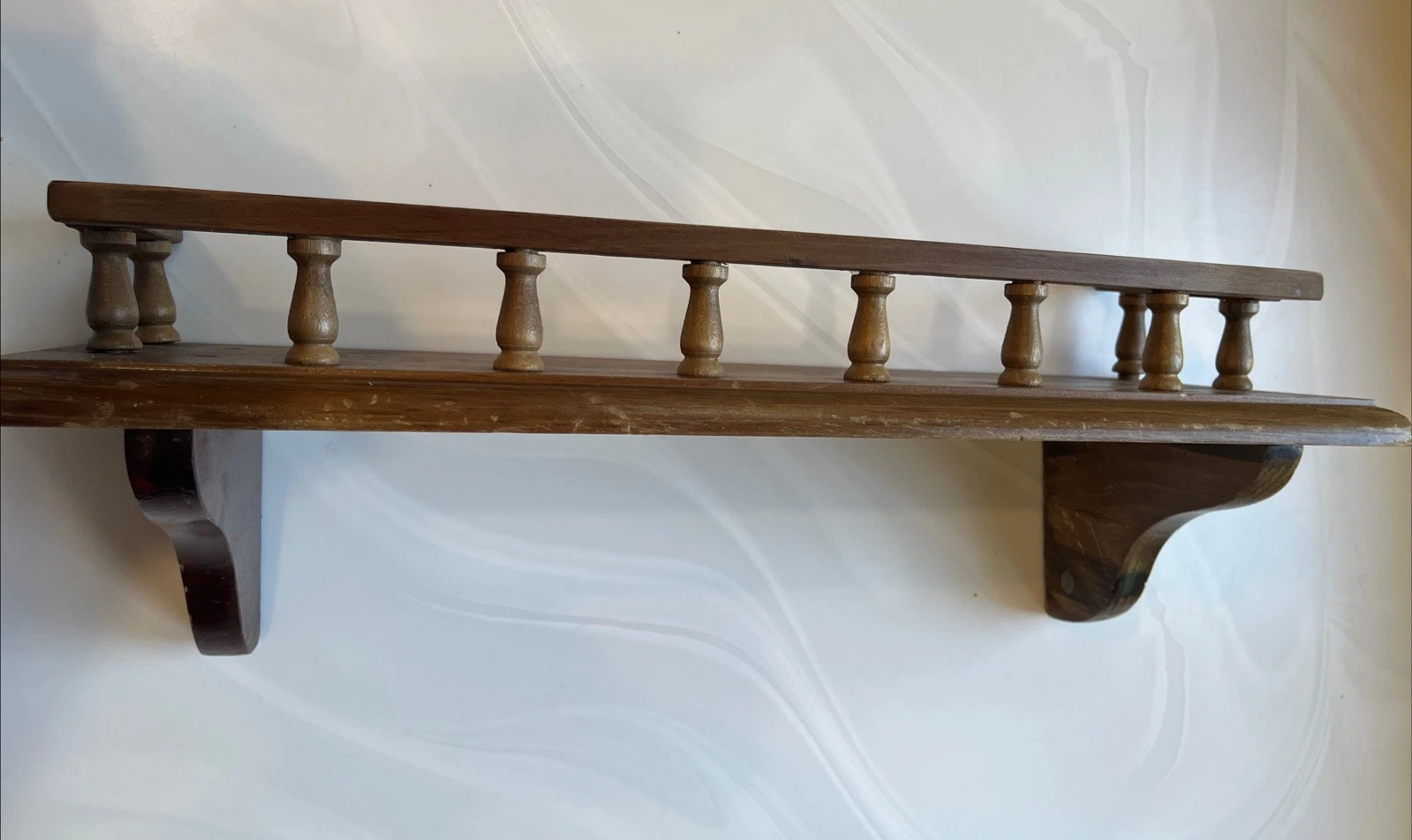 VTG Balcony Peg Rail Shelf RUSTIC Hanging PROJECT Approx 20x6.5x3” AS IS READ