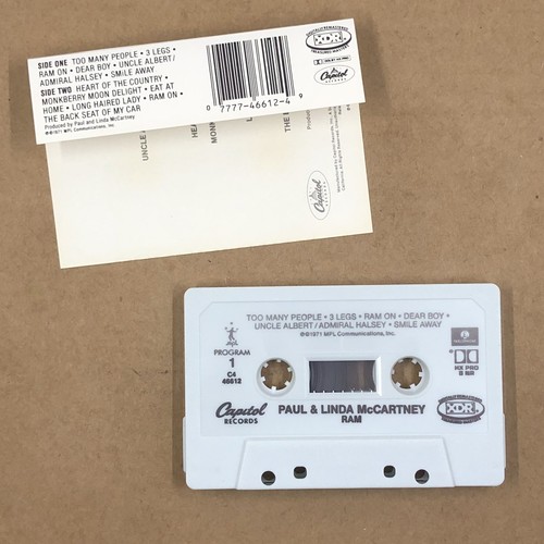 PAUL AND LINDA McCARTNEY Cassette Tape Rock Pop RAM 80s REISSUE XDR - Imagen 2 de 6