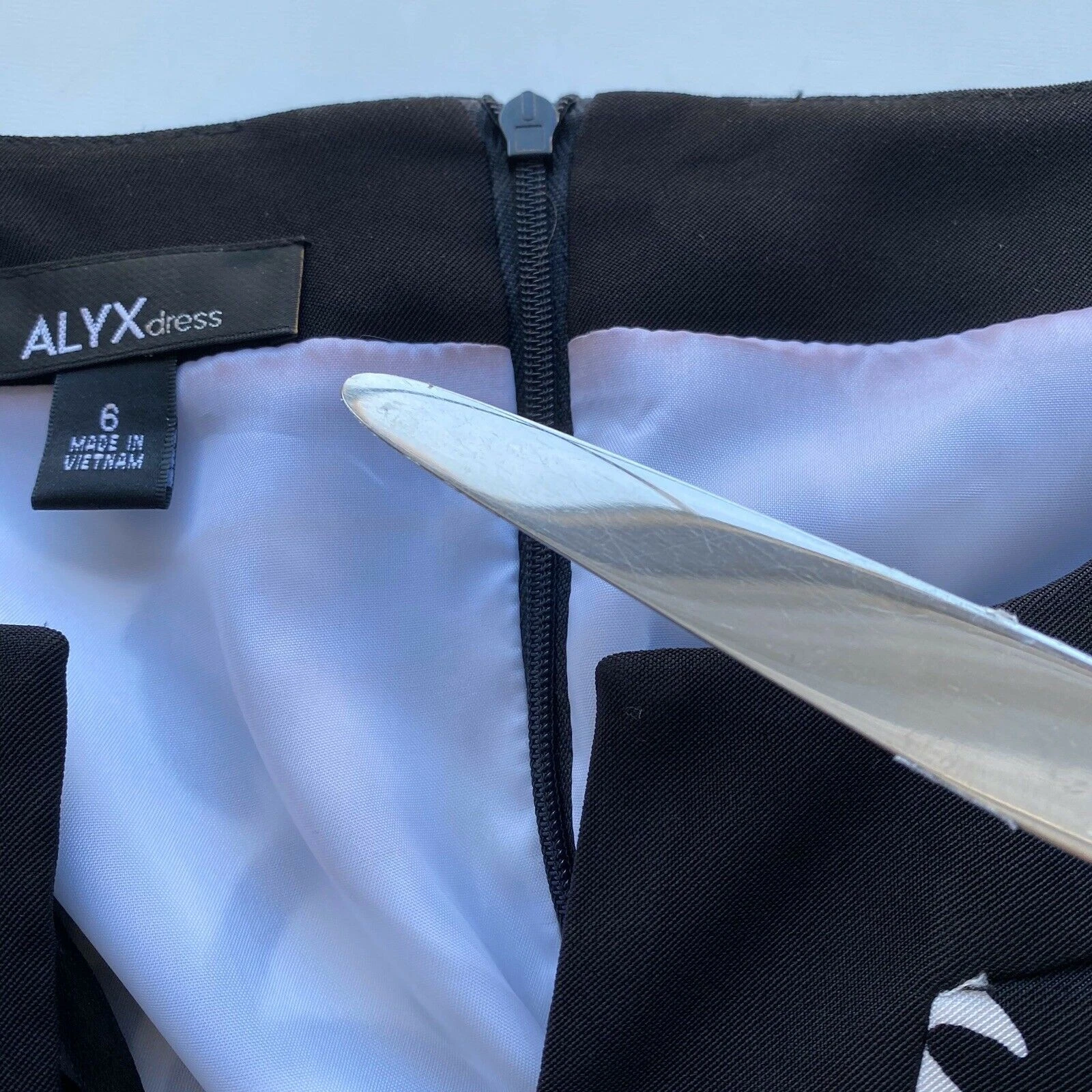 Abito donna ALYX taglia 6 barocco nero avorio senza maniche foderato con corpetto