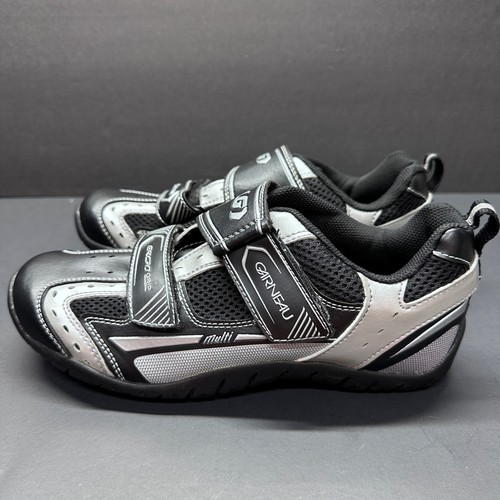 Garneau Multi Ergo Grip Cycling Shoes Women's Size 40 US Sz 7 Black Silver EUC - Picture 3 of 5